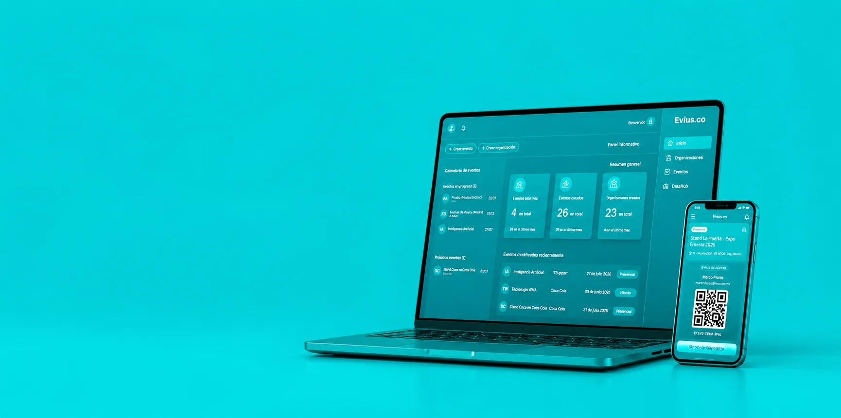 EVIUS en laptop y móvil