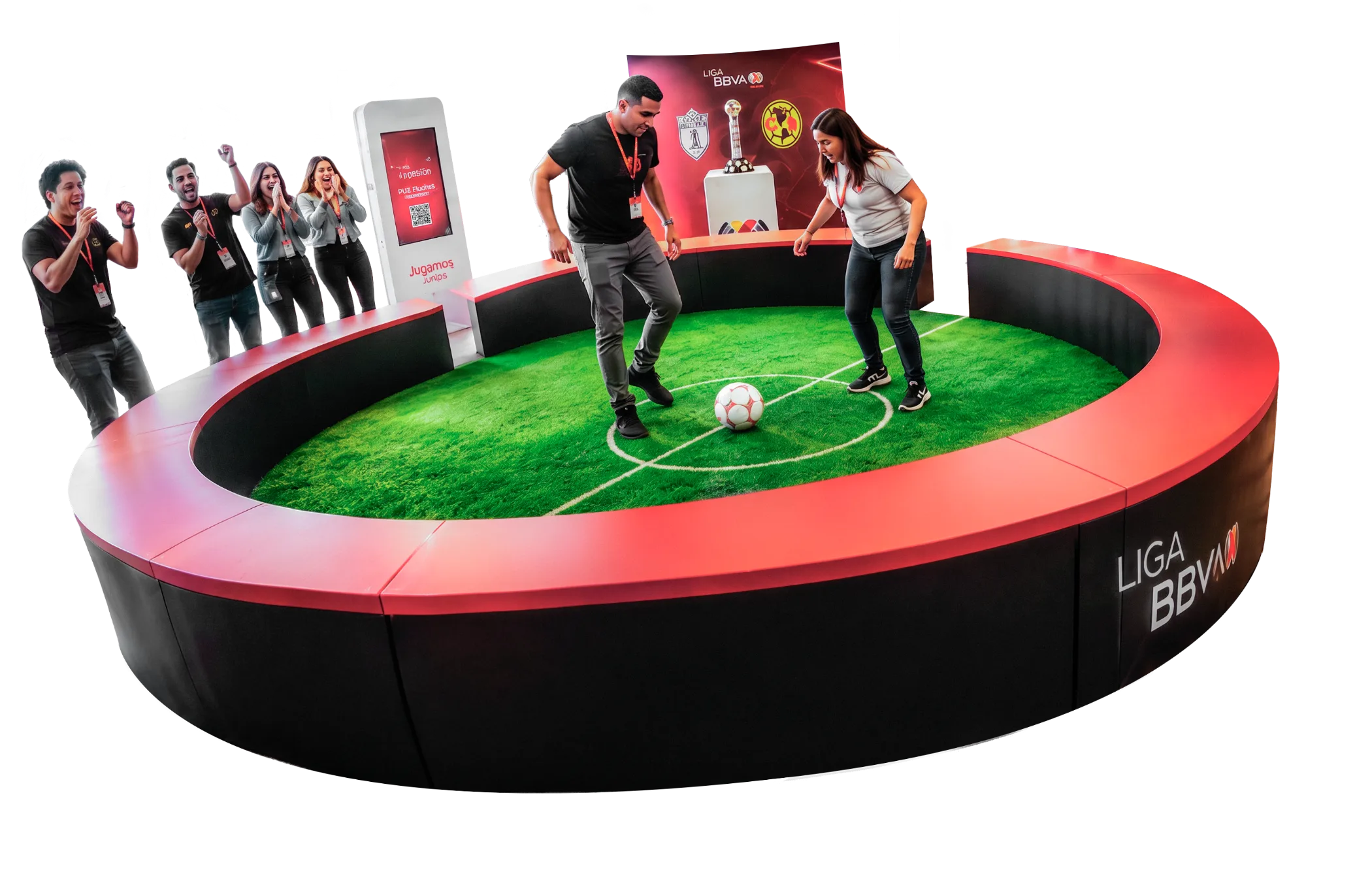 Stand experiencial Mocion con módulos interactivos y gamificación